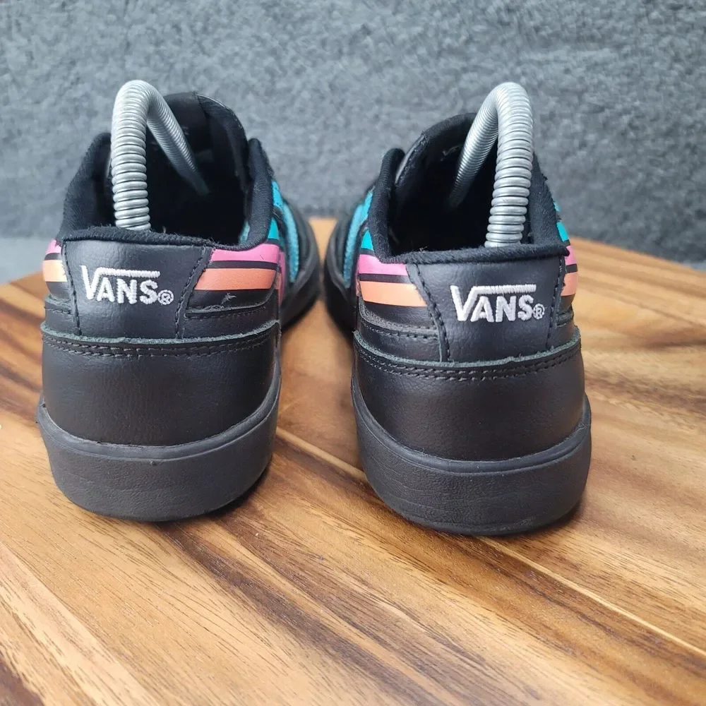Vans Black Leather Lowland CC Fader Skater Shoes Womens Size 8 Mens 6.5 Low Tops